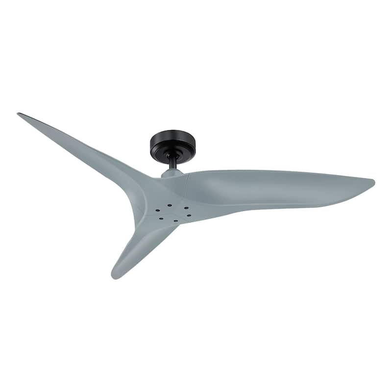 52" Modern Sage Green ABS 3Blade Outdoor Ceiling Fan with Remote On